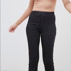 Black skinny pants with pinstripes